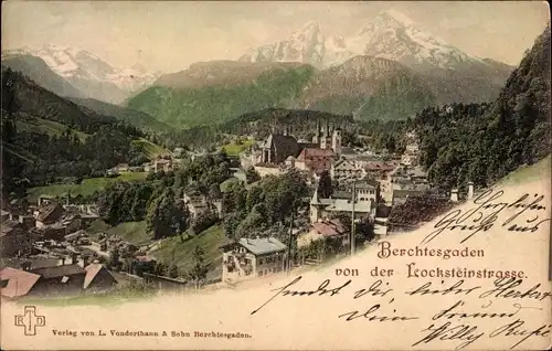 Ak Berchtesgaden in Oberbayern, von der Locksteinstraße gesehen