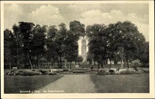 Ak Arnstadt in Thüringen, im Schlossgarten