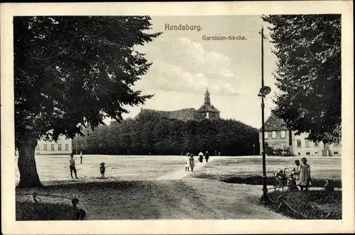 Ak Rendsburg in Schleswig Holstein, Garnison-Kirche