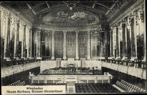 Ak Wiesbaden in Hessen, Neues Kurhaus, der große Konzertsaal