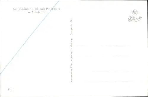 Ak Königswinter am Rhein, Petersberg, Autofähre