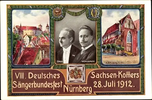 Künstler Ak Herterich, Nürnberg, Sängerbundesfest 1912, Jüngst, Wohlgemuth