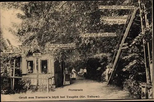 Ak Tornow Teupitz in der Mark, Tornows Idyll, Promenade