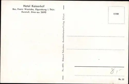 Ak Elgersburg in Thüringen, Hotel Kaiserhof