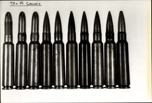 Foto Munition, Patronen 7,5x55 Schweiz