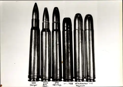 Foto Munition, Patronen .335 Halger, .458 Winchester Magnum, Remington Magnum, .375 H&H Magnum