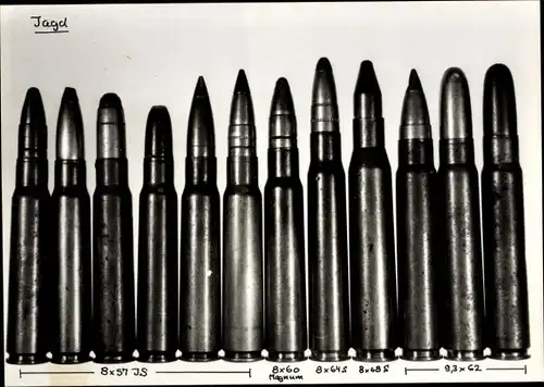 Foto Munition, Patronen, Jagd, 8x57 JS, 8x60 Magnum, 9,3x62