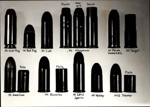 Foto Munition, Patronen .44 Auto Mag, Bull Dog, Colt, Magnum, Herwin Hublert & Co., S&W Special