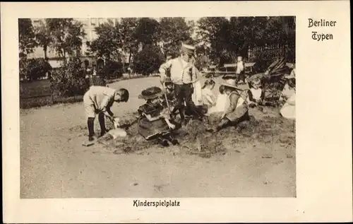 Ak Berliner Typen, Kinderspielplatz, Kinder spielen im Sand