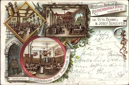 Litho Berlin Mitte, Rothenburger Krug, Inh. Dehmel & Schleifer, Friedrichstraße 94, Katakomben