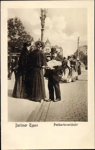 Ak Berliner Typen, Postkartenverkäufer, Handel