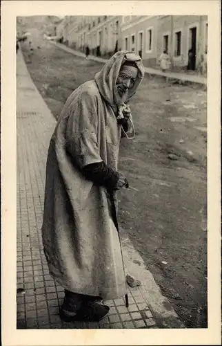 Ak Marokko, Tipos y costumbres, Maghreb, Alter Mann