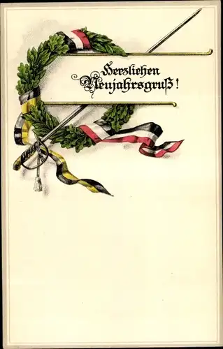 Ak Glückwunsch Geburtstag, Kaiserliche Fahne, Lorbeer