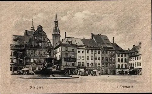 Ak Freiberg in Sachsen, Obermarkt