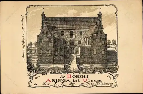 Ak Ulrum Groningen, de Borgh, Asinga tot Ulrum, Außenansicht, Burg