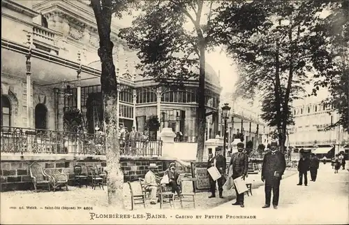 Ak Plombières les Bains Lothringen Vosges, Caisino et petite Promenade