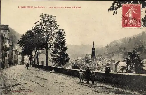 Ak Plombières les Bains Lothringen Vosges, Vue prise de la Route d'Épinal