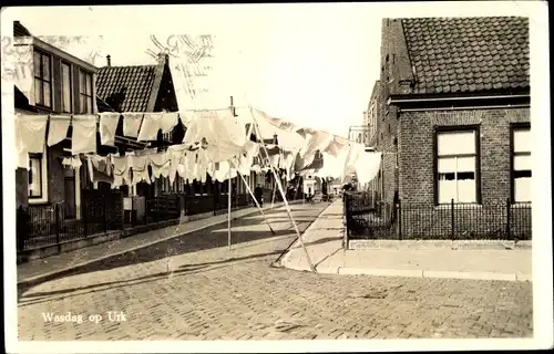 Ak Urk Flevoland Niederlande, Wasdag, Wäscheleinen