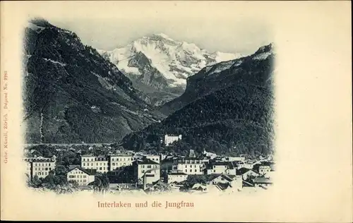 Ak Interlaken Kanton Bern Schweiz, Ortsansicht, Jungfrau
