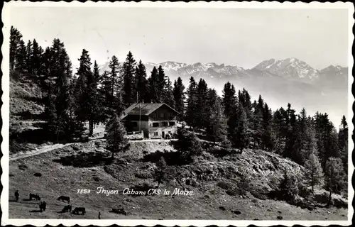Ak Thyon Kanton Wallis, Cabane CAS la Matze, Bergpanorama, Berghütte