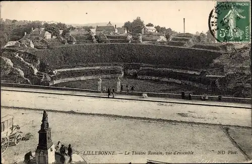 Ak Lillebonne Seine Maritime, Le Theatre Romain, vue d'ensemble, römische Ruinen, Amphitheater