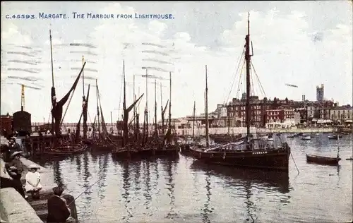 Ak Margate Kent England, The Harbour from Lighthouse