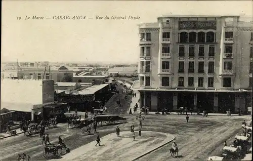 Ak Casablanca Marokko, Rue du General Drude