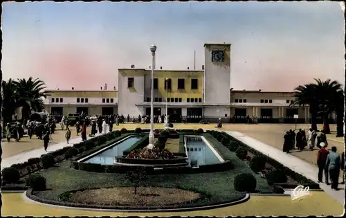 Ak Oujda Marokko, Place de la Gare