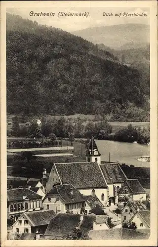Ak Gratwein Straßengel Steiermark, Blick auf die Pfarrkirche
