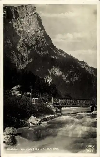 Ak Gesäuse Steiermark, Kummerbrücke mit Planspitze