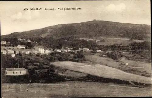 Ak Ain Draham Tunesien, Panoramaansicht des Ortes und der Umgebung