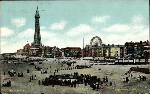 Ak Blackpool Lancashire England, Town, Strand