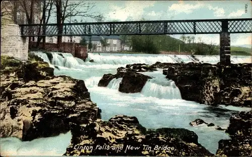 Ak West Linton Schottland, Falls and New Tin Bridge
