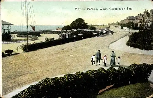 Ak Clacton on Sea Essex England, Marine Parade, West