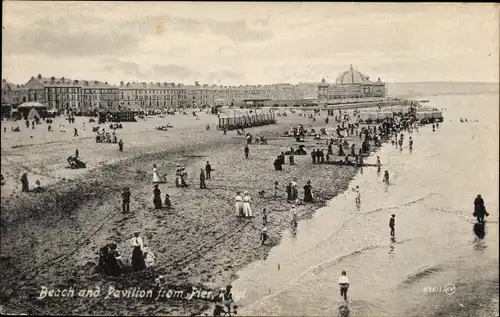 Ak Rhyl Wales, Beach and Pavilion from Pier