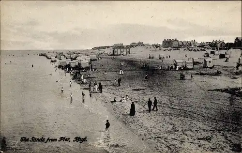 Ak Rhyl Wales, The Sands from Pier
