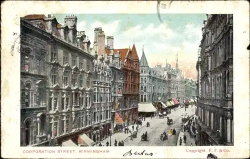 Ak Birmingham West Midlands England, Corporation Street