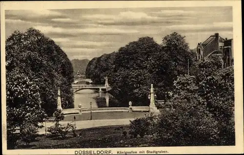 Ak Düsseldorf am Rhein, Königsallee mit Stadtgraben