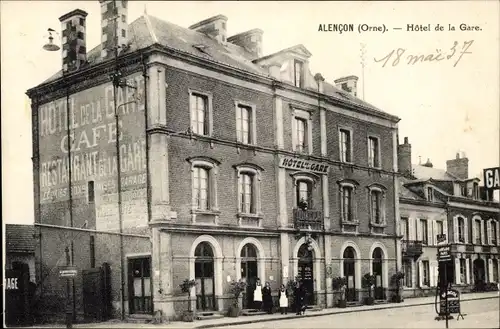 Ak Alencon Orne, Hôtel de la Gare