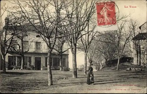Ak Cahuzac sur Vère Tarn, Route de la Gresigne