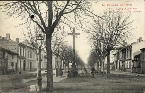 Ak Castelsarrasin Tarn et Garonne, Boulevard du 24 Fevrier