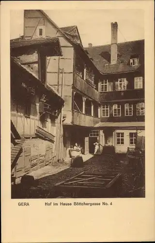 Ak Gera in Thüringen, Hof im Haus Böttchergasse No. 4