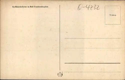 Ak Bad Frankenhausen am Kyffhäuser Thüringen, Kyffhäuserheim