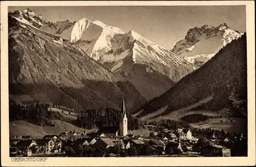 Ak Oberstdorf im Oberallgäu, Krottenspitzen und Kratzer, Panorama