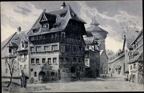 Künstler Ak Nürnberg in Mittelfranken, Dürerhaus am Albrecht Dürer PLatz