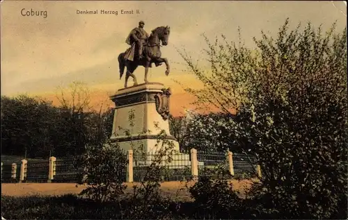 Ak Coburg in Oberfranken, Denkmal Herzog Ernst II.