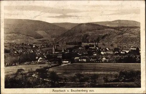 Ak Amorbach im Odenwald Unterfranken, Panorama vom Beuchenberg aus