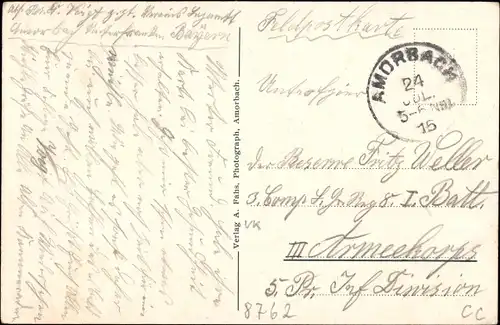 Ak Amorbach im Odenwald Unterfranken, Panorama vom Beuchenberg aus