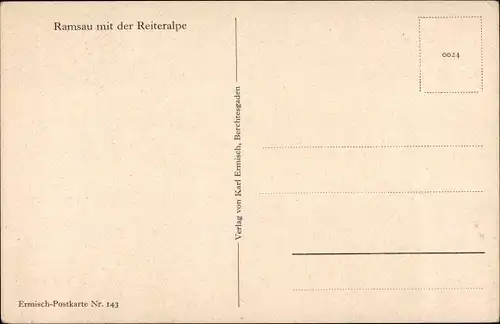 Ak Ramsau im Berchtesgadener Land Oberbayern, Teilansicht mit der Reiteralpe