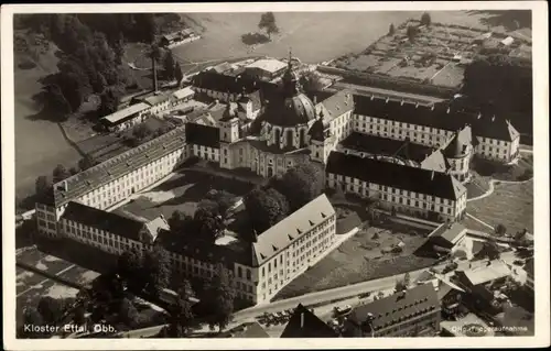 Ak Ettal Oberbayern, Blick auf das Kloster, Fliegeraufnahme
